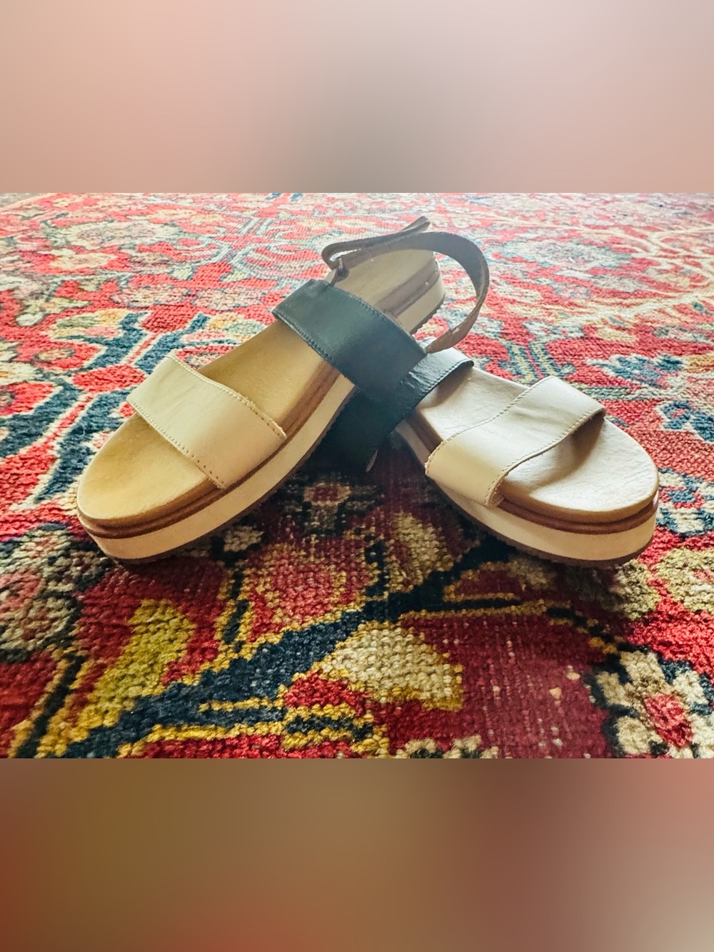 Nisolo Women’s Tri-Color Flat form Platform Sandals